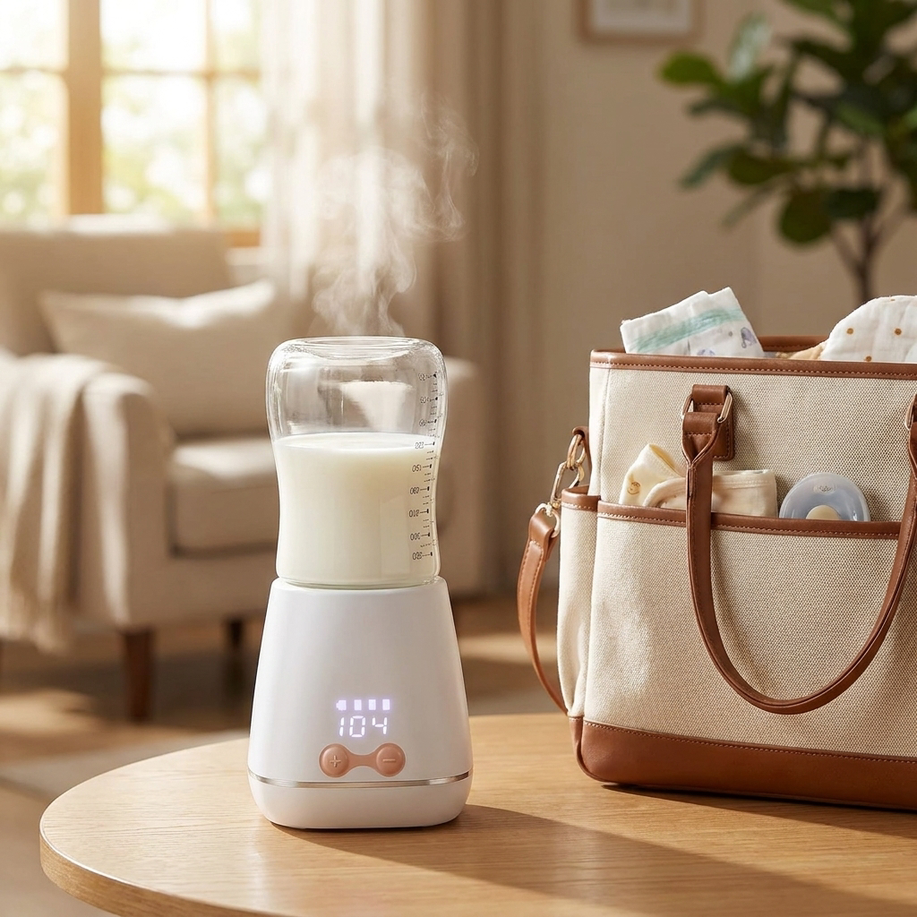 Portable baby bottle warmer warming a bottle - lifestyle