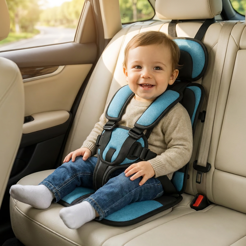 Compact child travel seat in a car - lifestyle