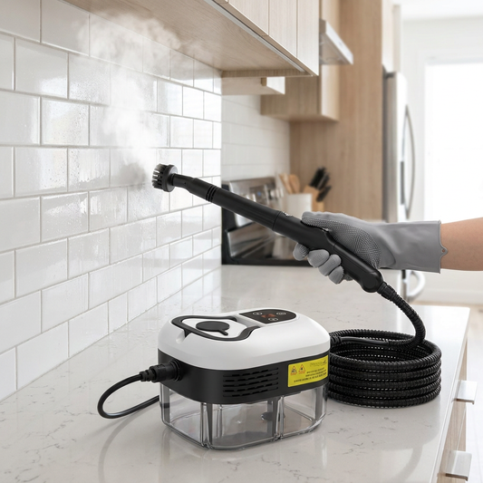 High-pressure steam cleaner cleaning a kitchen - lifestyle