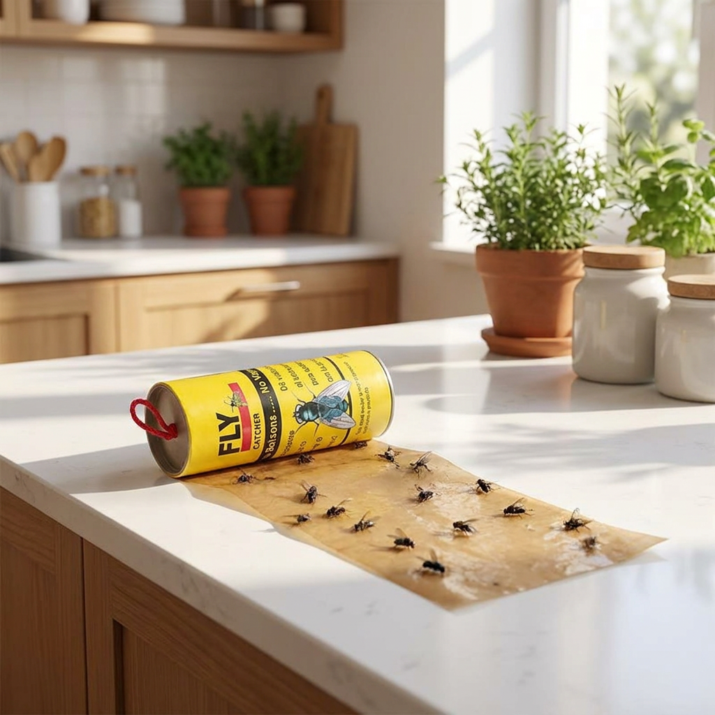 Fly swatter roller on a kitchen counter - lifestyle