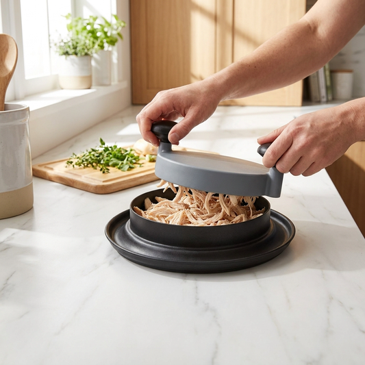 Chicken shredder tool shredding chicken in a kitchen - lifestyle