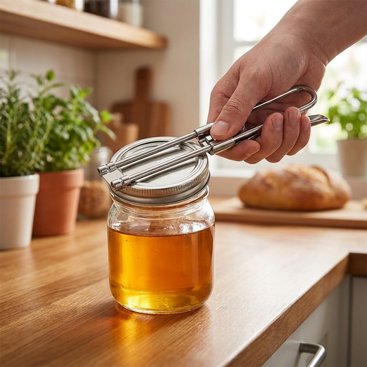 Jar opener opening a jar in a kitchen - lifestyle