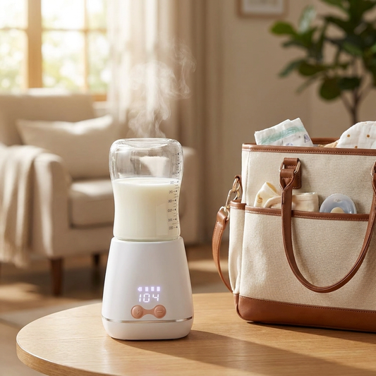 Portable baby bottle warmer warming a bottle - lifestyle