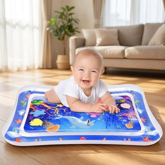 Baby playing on a water play mat - lifestyle