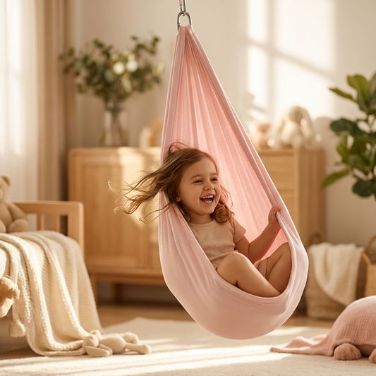 Child swinging in a sensory swing - lifestyle