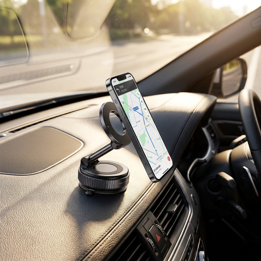 Smartphone in a rotating magnetic car phone holder - lifestyle